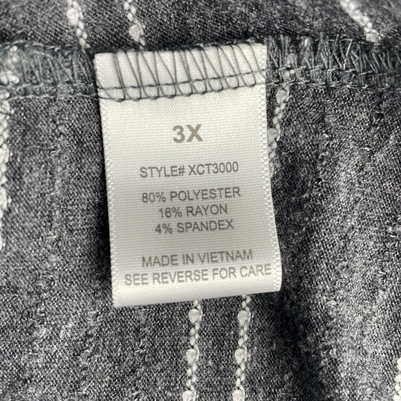 Always Indigo twist front short sleeve top gray white soft ladies Size 3x - Picture 8 of 9